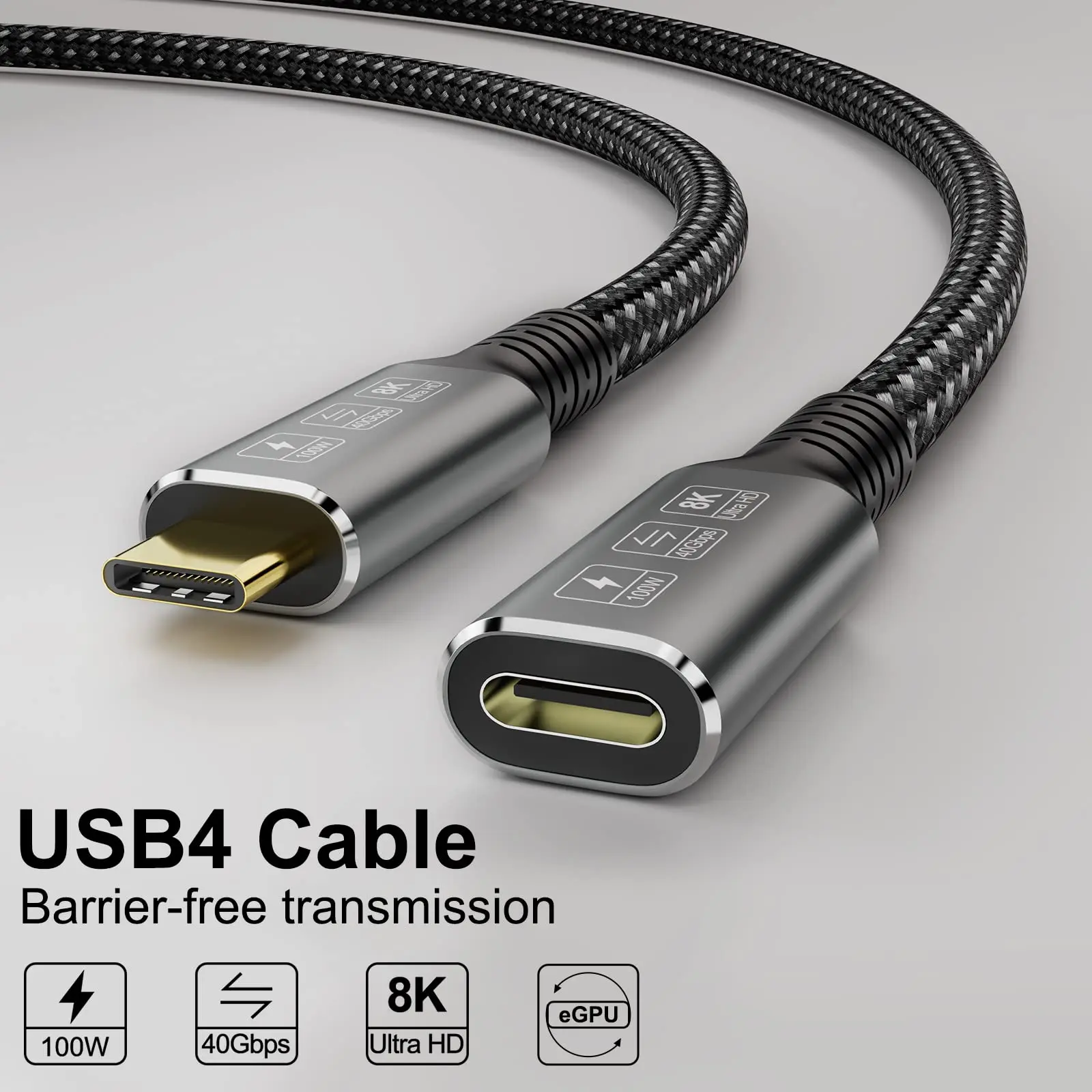 Cable USB 4 8K Thunderbolt 4, Cable de extensión macho a hembra tipo c ...