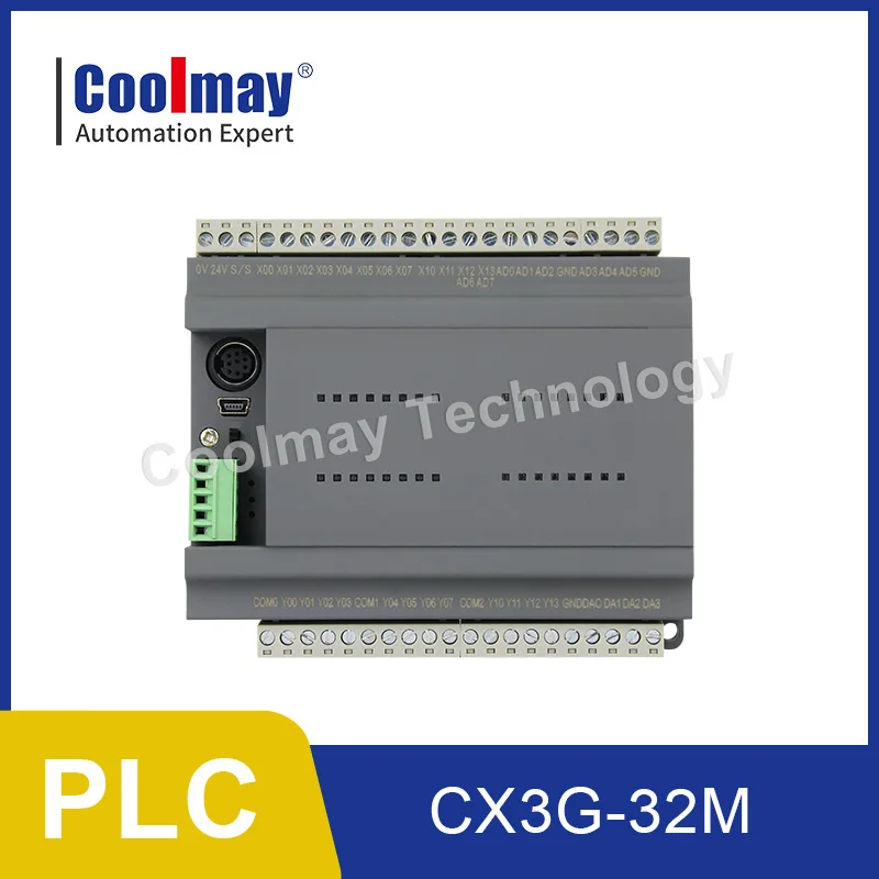 Coolmay CX3G-32MRT-2AD-1PT1A4-485/485 Relay output mixed analog 4-20mA&PT100 PLC