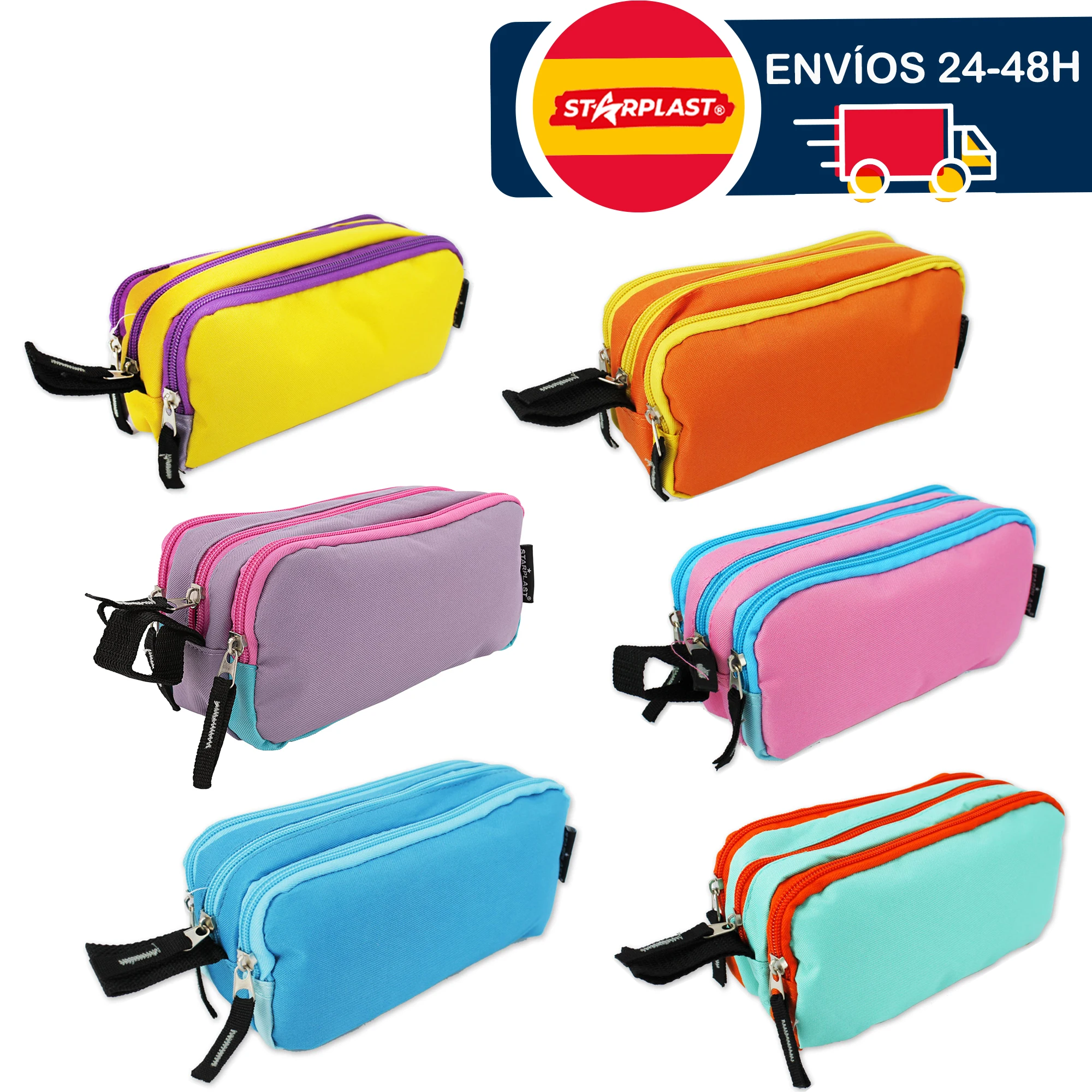 Trousse scolaire 3 compartiments TRIZIP Viquel Nylon Multicolore