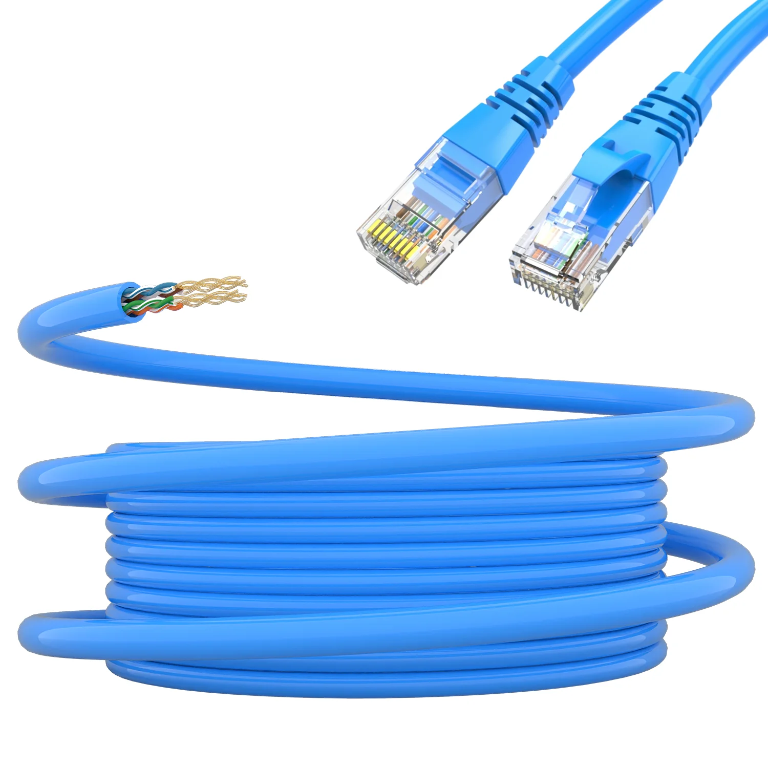 Патч-кабель UTP Cat5e Ethernet зі штекером RJ45 Синій 0,5M