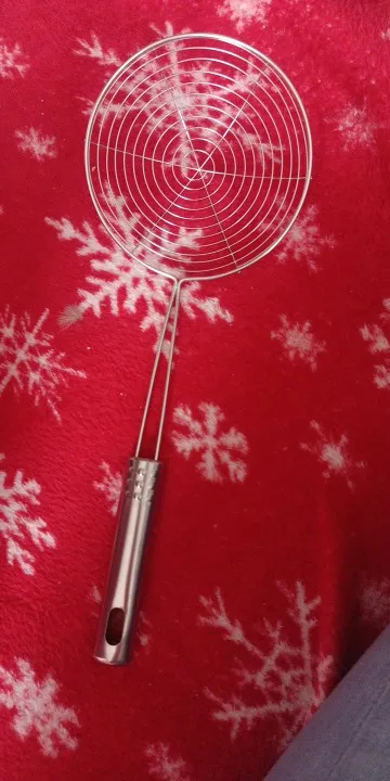 3 Size Set Stainless Steel Colander Household Noodle Dumpling Hot Pot Filter Screen Pearl Line Drain Large Fried Strainer photo review