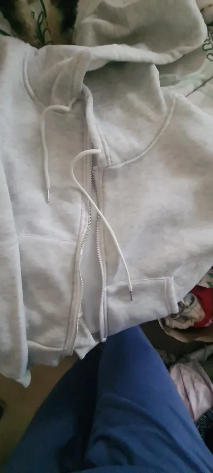 Y2 K Oversized Zip Hoodie Women Crop Top Autumn Winter Cozy photo review