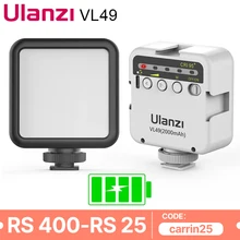 Ulanzi VL49 6W Mini LED Video Office Light 2000mAh 5500K Zoom Lighting Photographic Lighting U Bright Vlog Fill Light