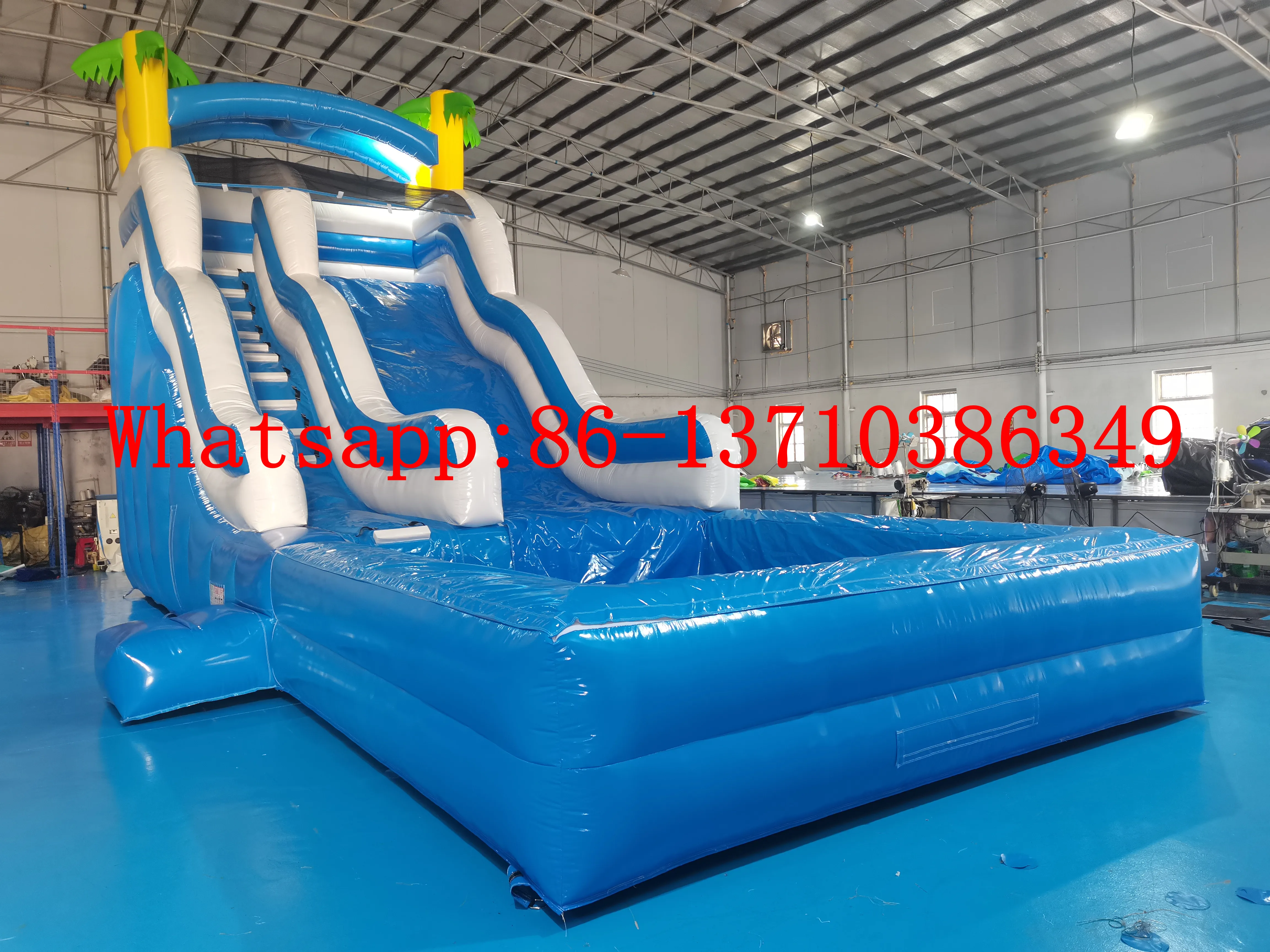 

Commercial Rental Coconut Inflatable Pool Slide Combo for Sale