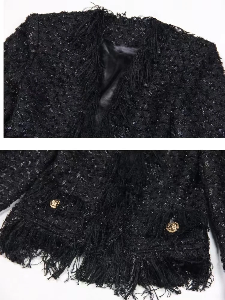 Elegant High Quality Jackets 2024 For Women Coats Jacket Tassel Solid Casual Party Club Summer Newest fashion