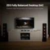 Fosi Audio ZD3 Bluetooth USB Desktop DAC ARC Input, ES9039Q2M Fully Balanced Digital Decoder for Stereo Amplifier with Remote 4