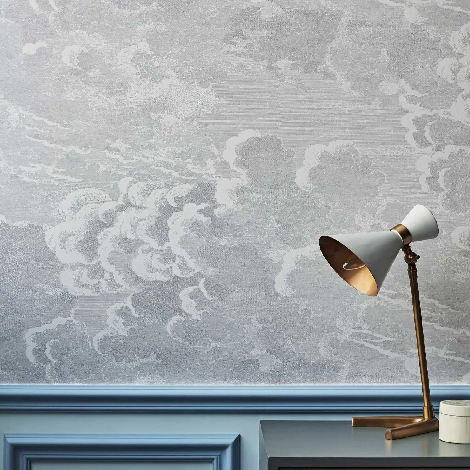 구름 벽지 북유럽 벽지, 스칸디나비아 스타일, 회색 구름, 비 금속, 누볼렛 벽지 