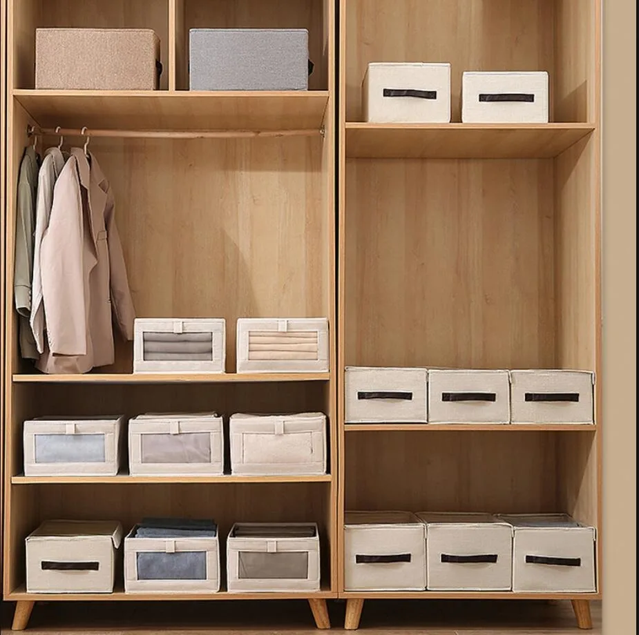 1-3Pcs Pants Storage Box Clothes Organizers of Cabinets and Drawers Fabric Foldable Boxes for Bedroom Wardrobe Organization Home 6