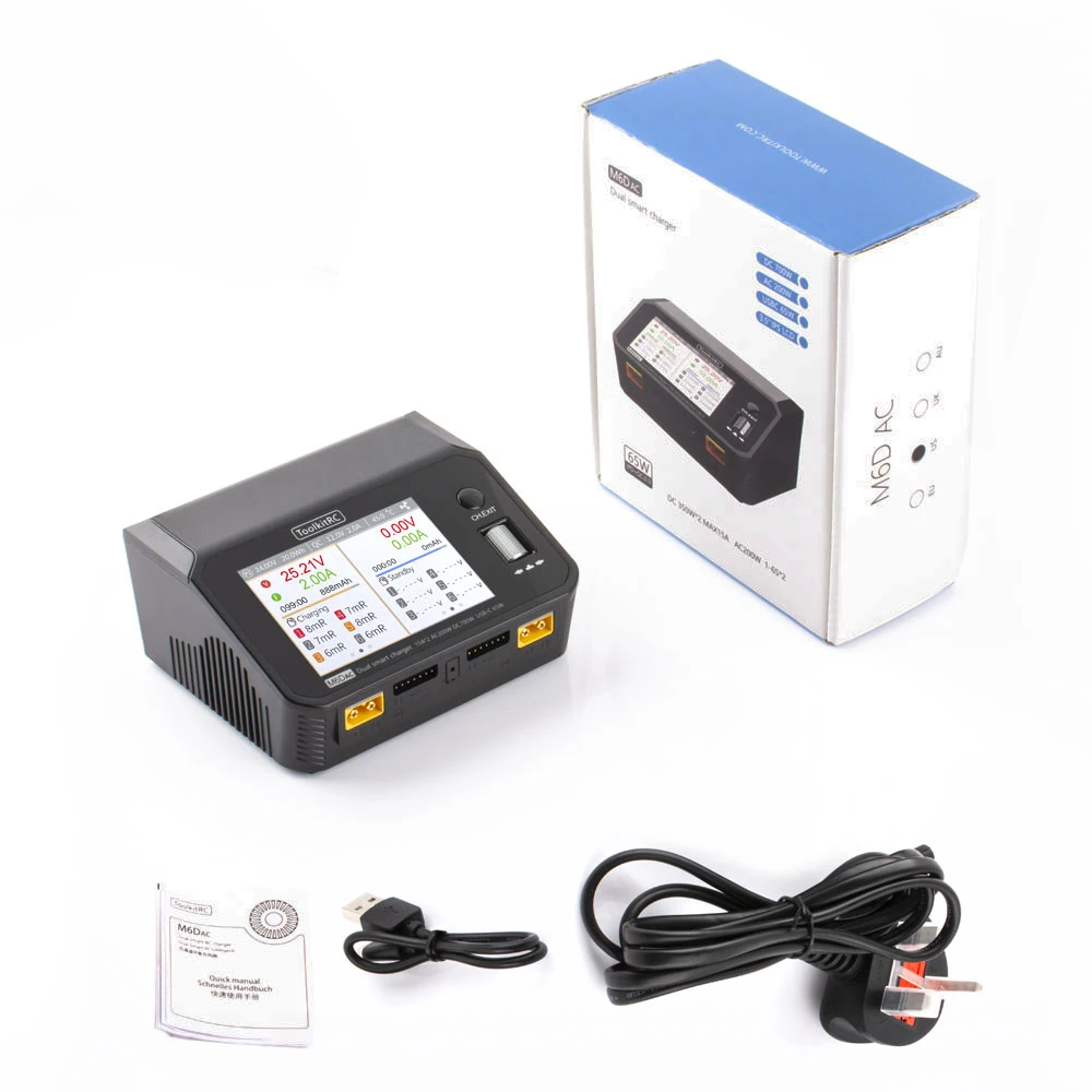 XPJBKC Cargador Inteligente Lipo De 80 W - Equilibrador De Baterías De Litio, Carga Rápida Y Segura Para 1-6 Celdas, Pantalla De Metal, Ideal Para Aficionados Al Drone