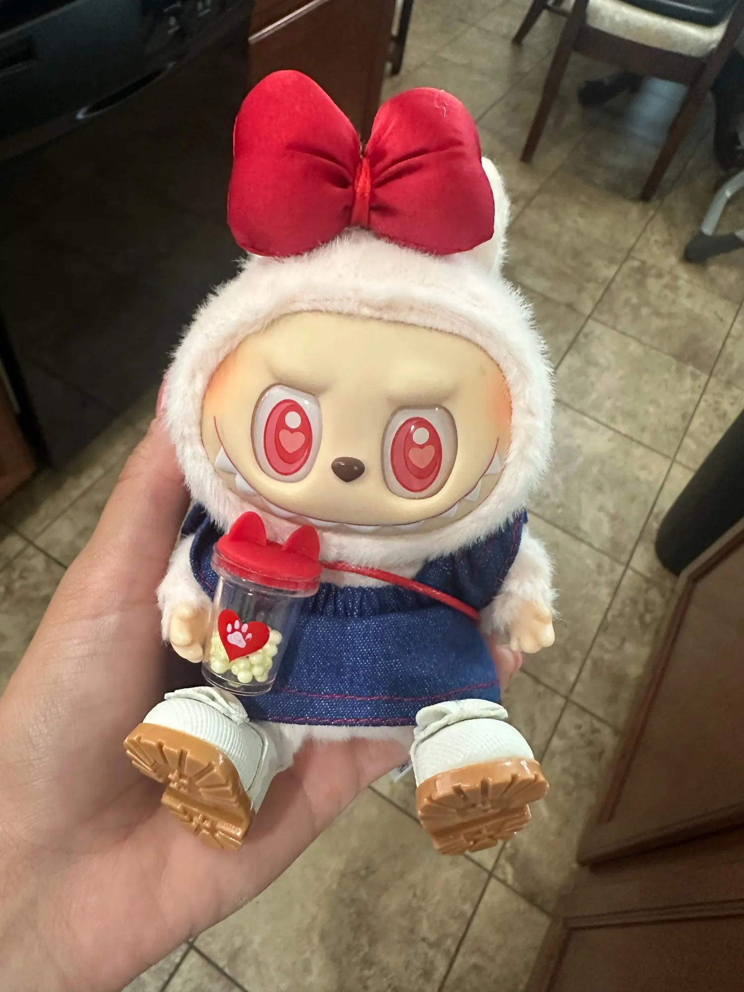 Labubu V1/V2 Doll Clothes: 15/17CM Macaron-Themed Outfit Set with Hair Accessories photo review