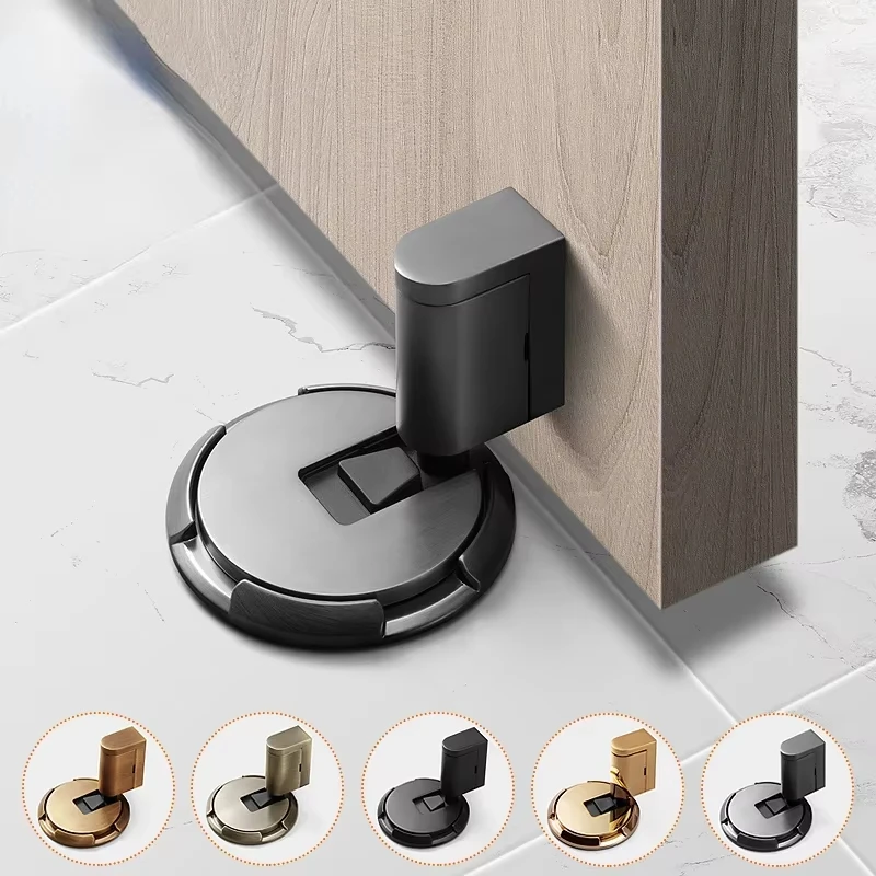 Heavy Duty Magnetic Door Stopper ประตูเครื่องกลปรับผู้ถือประตู Non-Punch สติกเกอร์เฟอร์นิเจอร์ฮาร์ดแวร์ประตู 1