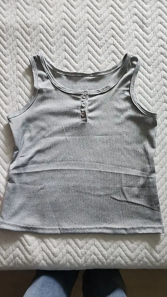 Women's Korean Style Threaded Crop Top - High Stretch Sleeveless Inner Wear Vest photo review