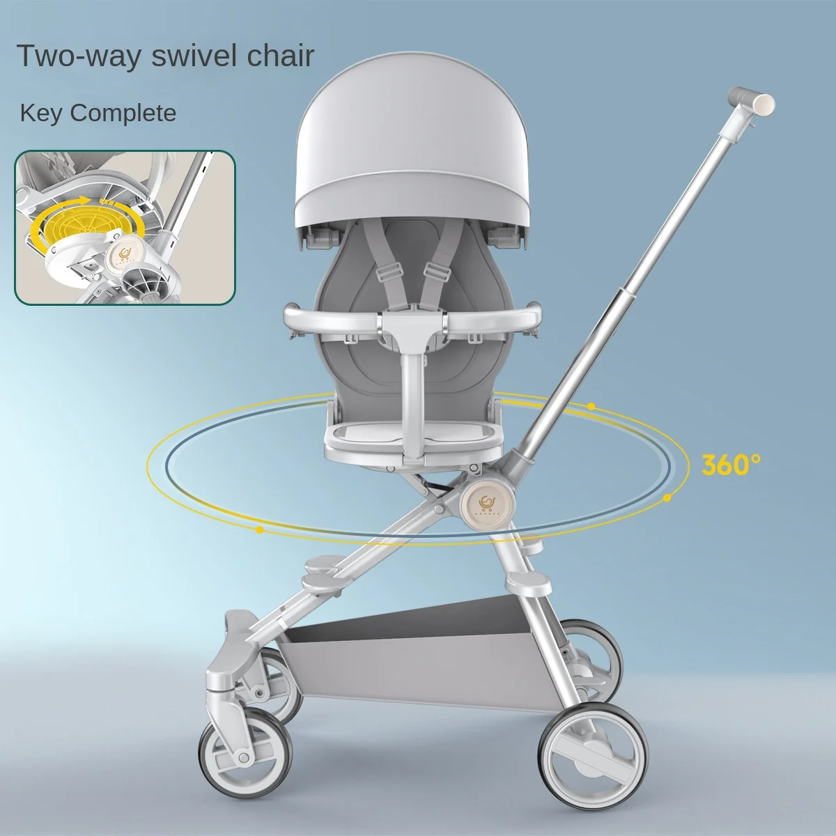 Walking bBby Artifact Stroller Can be Boarded Light Folding Trolley Two-way Push Seat High Landscape Children's Stroller