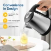 Electric Tea Kettle - CACHOO 1.7L Stainless Steel Electric Kettle with LED Indicator, Fast Boil Hot Water Boiler 3