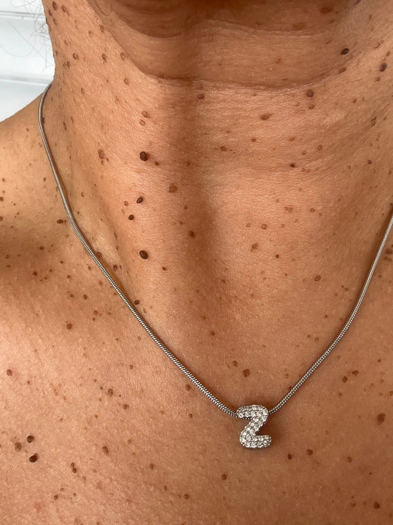 Zircon Initial Alphabet Pendant Necklace