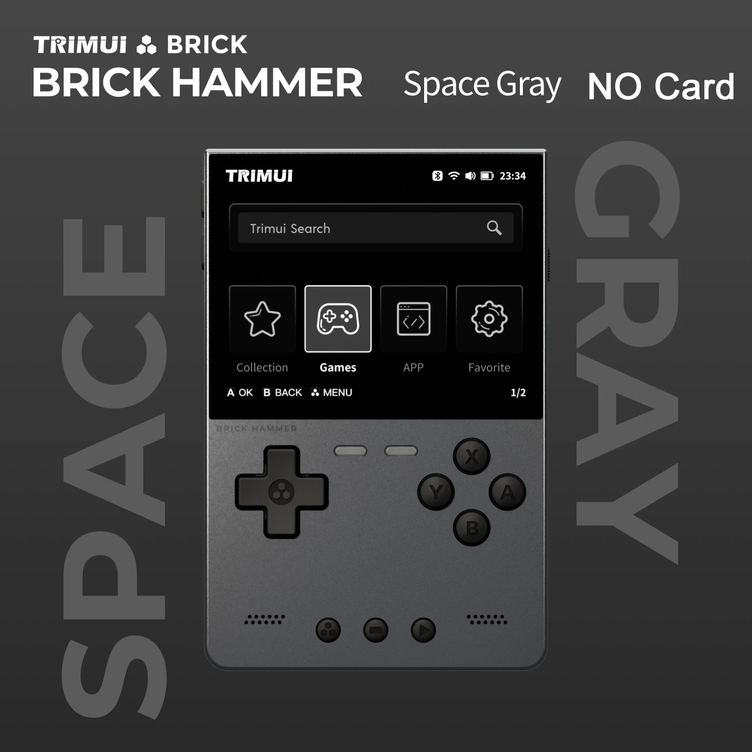TRIMUI BRICK Hammer Handheld Game Console 3.2-inch 1024x768 IPS HD Screen Linux System Metal Body Key LED Lighting Bast_voghion.com