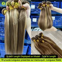 Tissage Brésilien Lisse 14A 100% Cheveux Humains 18 20 22 Pouces P4/27 Ombre Blond Miel 1 3 4 Mèches Livraison 3 Jours France pour femmes noires 6