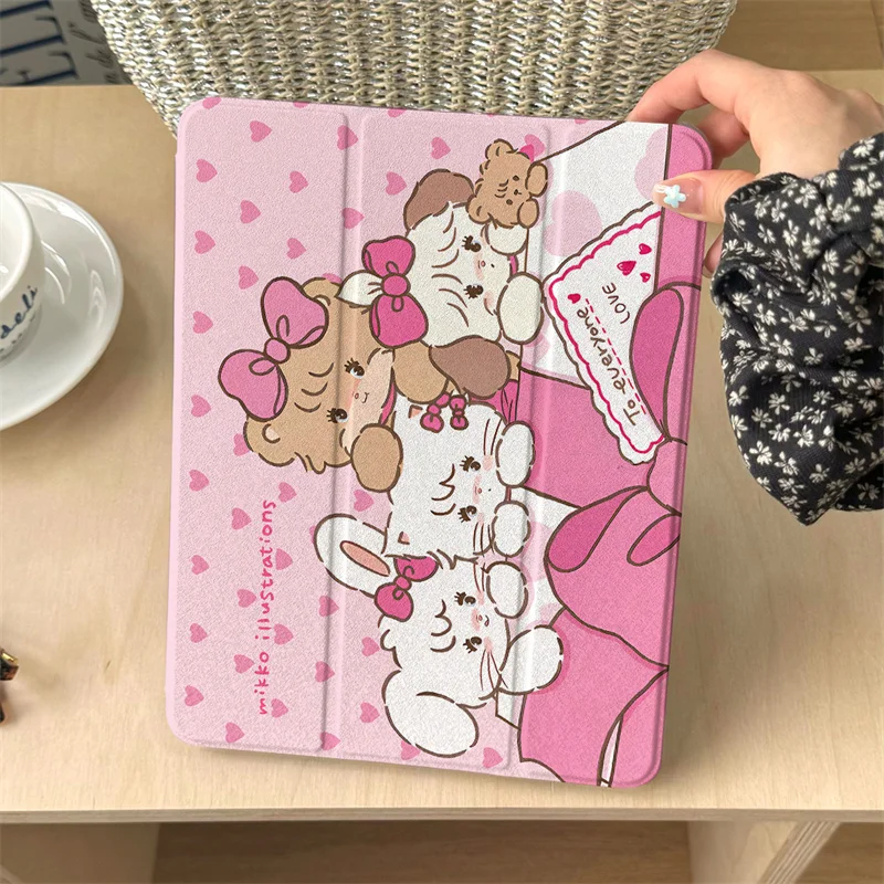 Korean Cute Tablet Case with Pen Holder