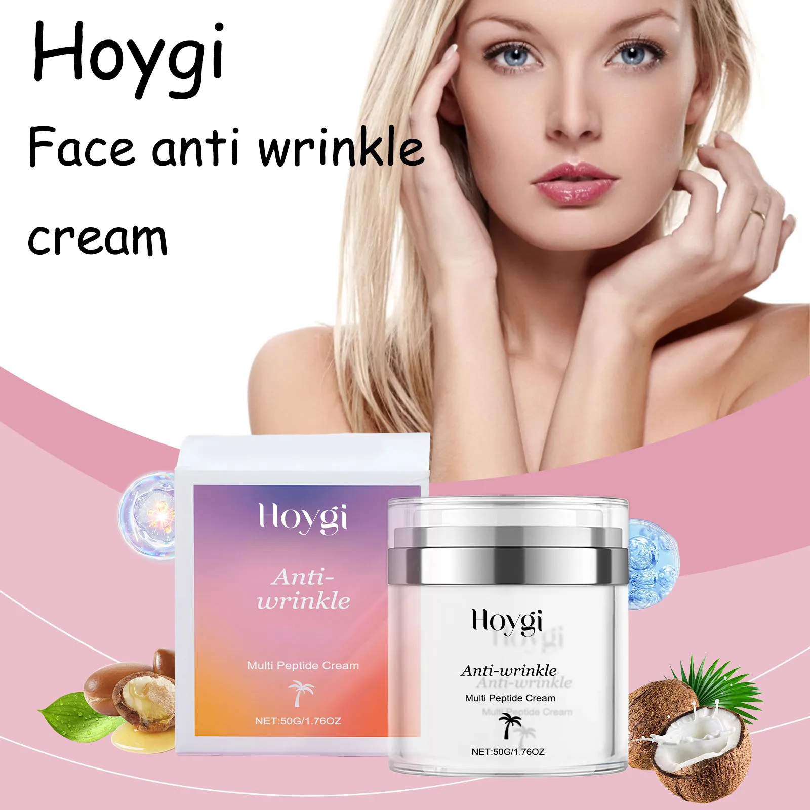 Hoygi 50g Moisturizing Face Cream Smoothing Remove Wrinkles Firming Improve Skin Elasticity Lifting Brightening Face Cream