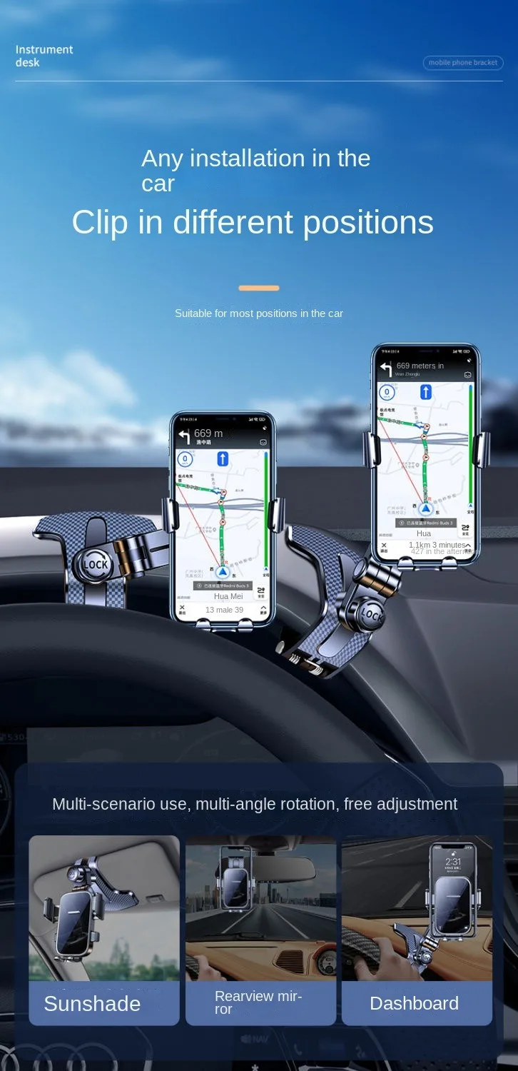 Mobile Phone Car Holder New Style Central Control Instrument Panelmulti-functional Car Universal Navigation Special Fixed