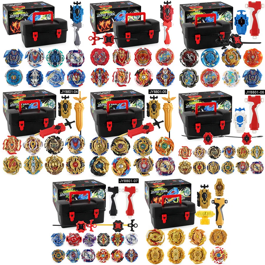 Set De Combat Toupies Burst – 12 Toupies, 2 Lanceurs, 1 Lanceur Corde, 1 Poignée – Dès 6 Ans