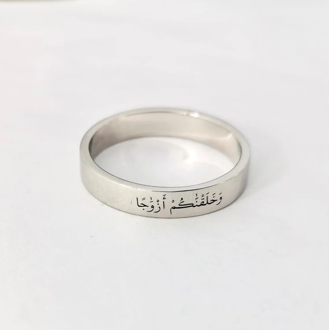 

Нерегулируемое широкое индивидуальное кольцо с арабским именем из нержавеющей стали, мусульманское серебряное позолоченное ювелирное изделие, лучший подарок для женщин и мужчин