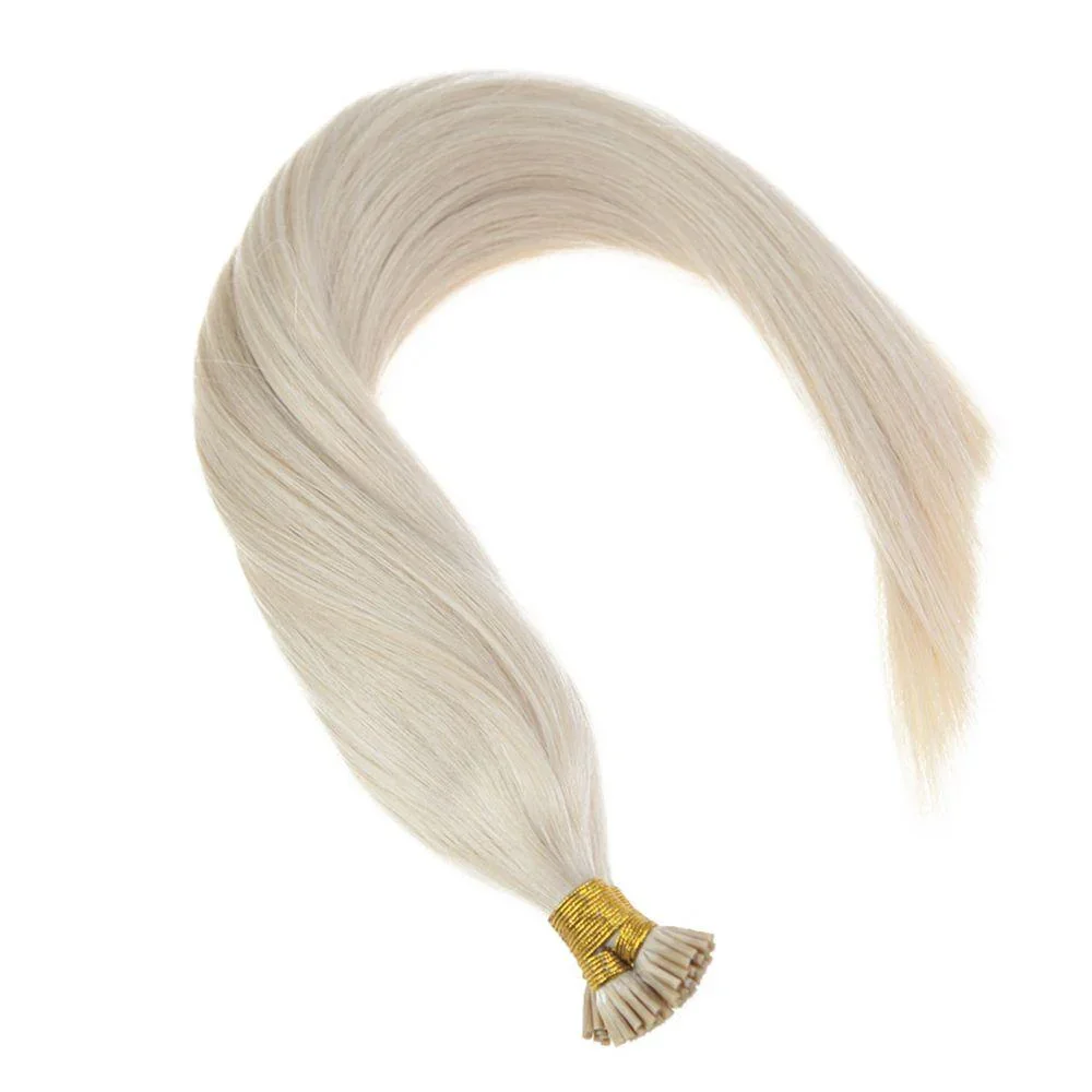 LaaVoo Itip Hair Extensions Human Hair Keratin Fusion 0.8g/s Pure Color 40g&80g Brazilian Human Cold Fusion I Tip