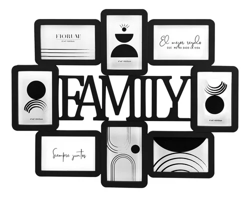 Multiple Family Photo Frame Sombre 8 Photos 6X4 4X6