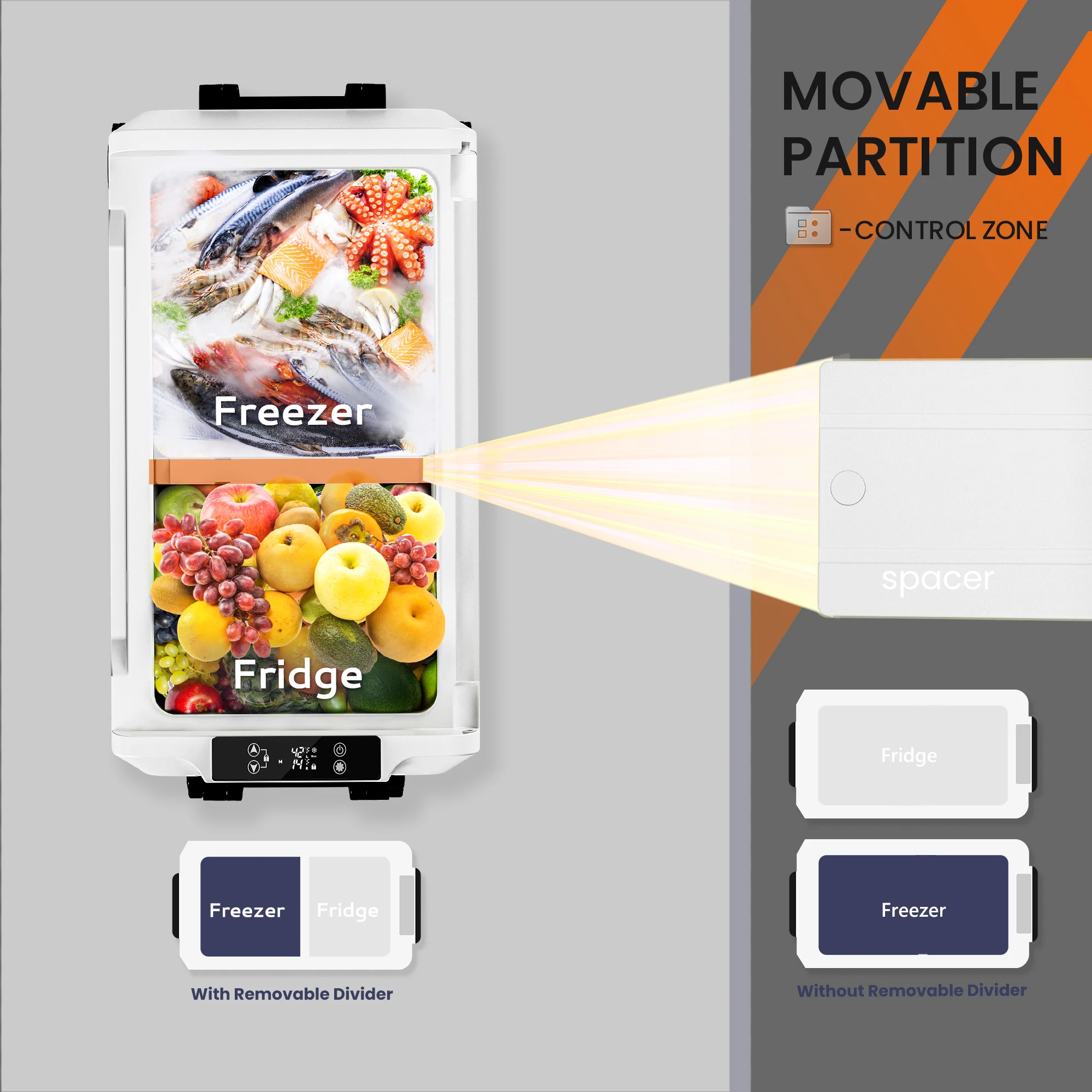 SIMZLIFE Portable Refrigerator Freezer, -4℉~68℉, 47 Quart(44L) Mini Fridge,12/24V DC& 120-240V AC,Car Fridge for RV,Trunk,Home 2 SIMZLIFE Portable Refrigerator Freezer, -4℉~68℉, 47 Quart(44L) Mini Fridge,12/24V DC& 120-240V AC,Car Fridge for RV,Trunk,Home 2