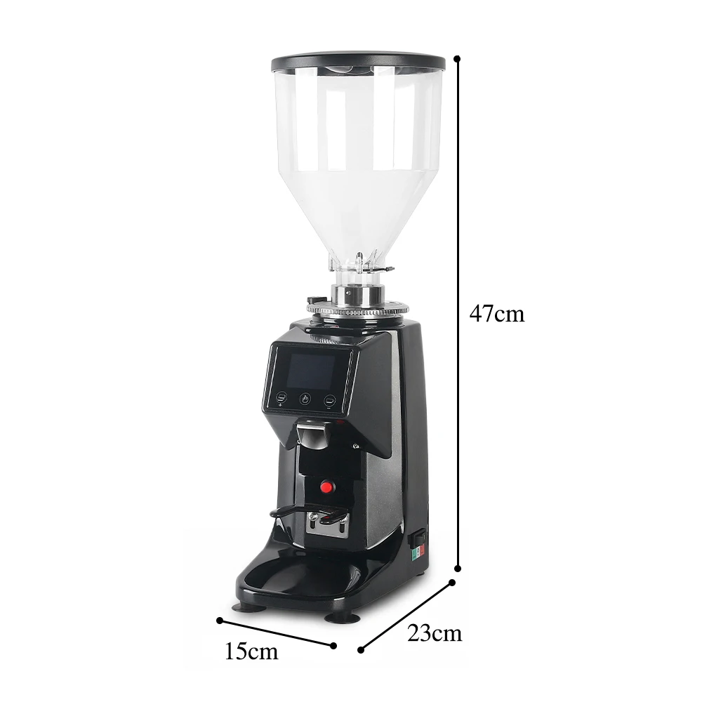 ITOP Coffee Grinder Touch Screen Timing 60mm Flat Burr Aluminum Alloy Housing Commercial Household Espresso Machine 110V/220V