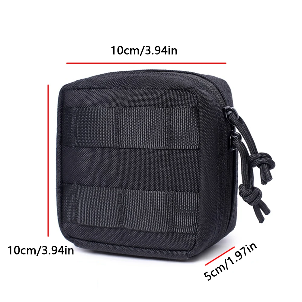 Pochette Tactique Molle Avec Mousqueton - Petite Sac Ceinture Utilitaire Pour Randonnée, Camping, Vélo - Taille 9x4.5 Cm