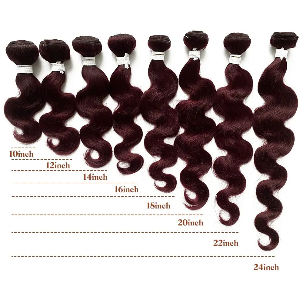 Burgundy Bundles 99j Color Loose Body Wave 16 Inch 3Pcs Bundles Human Hair 100% Brazilian Human Hair for Black Women