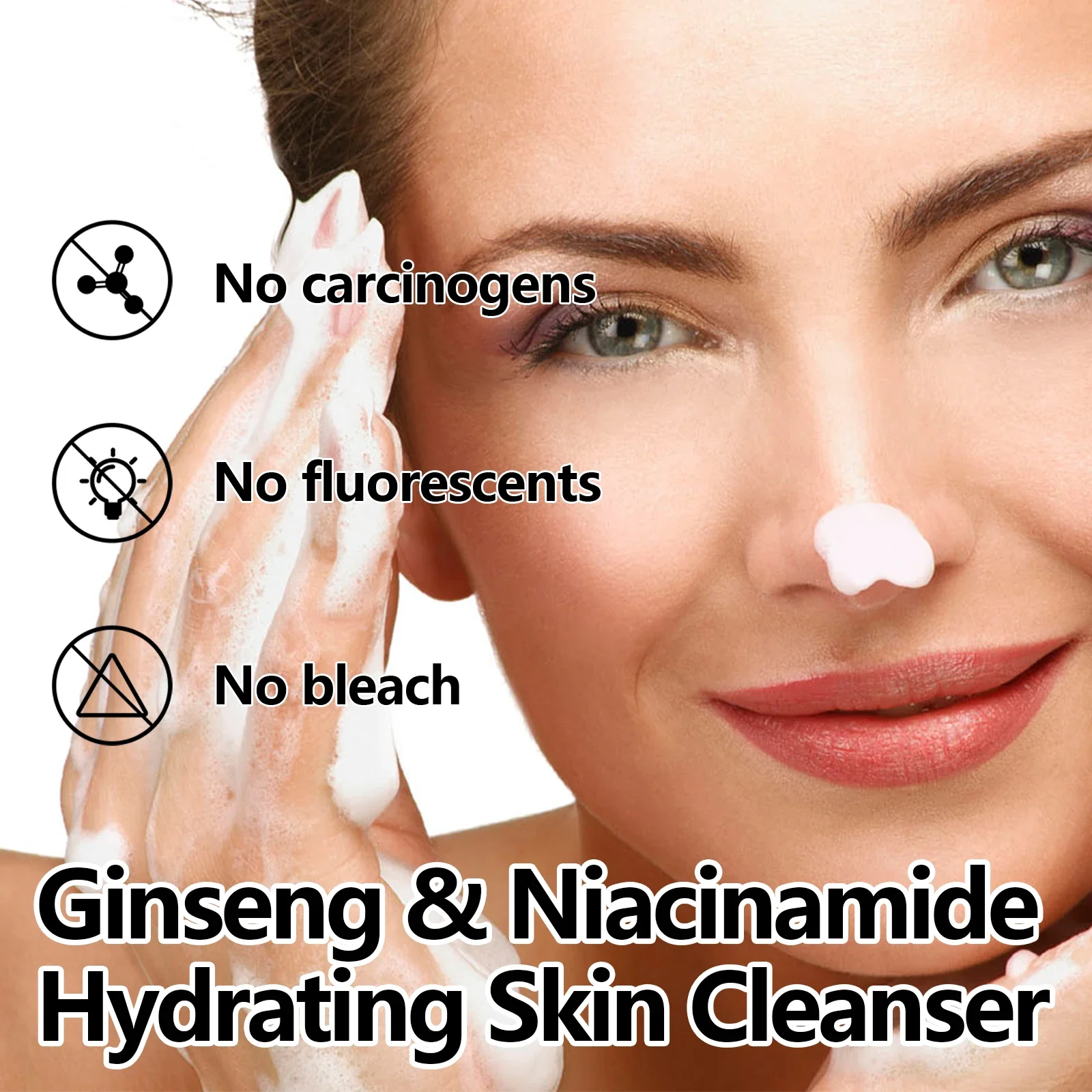 Facial Cleanser Ginseng Extract Facial Cleansers Moisturizing Face Wash Foam Cleansing Gentle Face Cleansers Skin Care Product 4