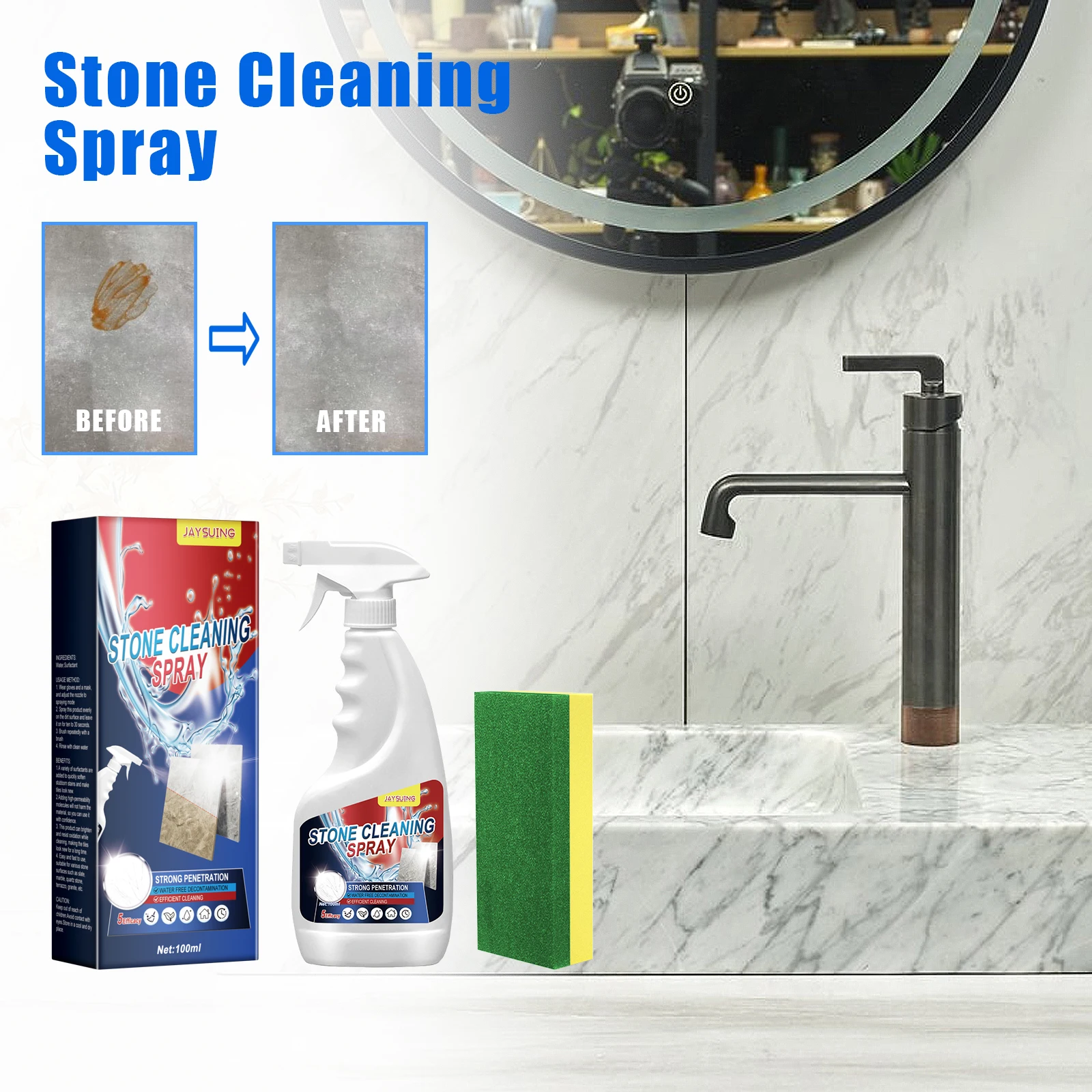 Ceramic Stone Cleaning Spray for Marble Tile and Kitchen