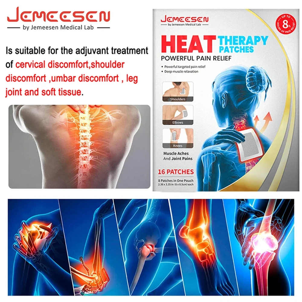 Heat Therapy Patches Pain Relief Patches Neck Knee Upper or Lower Back Pain Portable Safe Effective Heating Pad Jemeesen