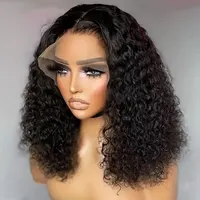 Perruques Lace Front 13x4 en cheveux humains, styles Kinky Curly, Jerry Curly et bouclés, avec dentelle transparente 1