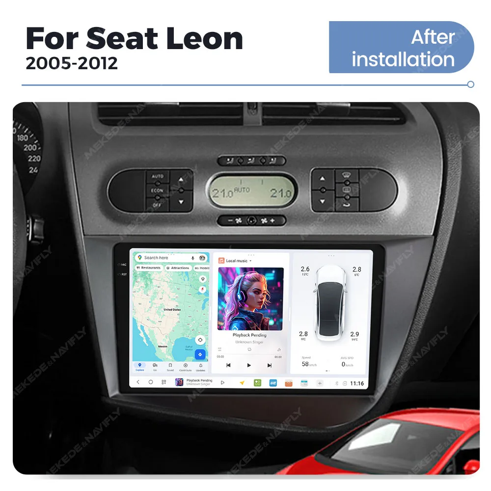 DUDUAUTO DUDU7 Drahtlose Carplay Android Auto Auto Radio Für Seat Leon 2 MK2 2005-2012 4G multimedia GPS Navigation DSP DTS WIFI – Detail 7