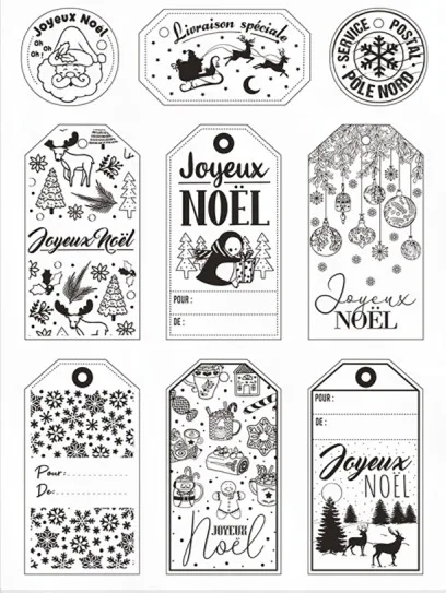French Christmas stamp Clear Stamp for Scrapbooking Transparent Silicone Rubber DIY Photo Album Decor