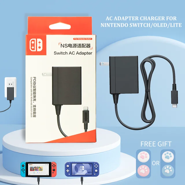 Adaptador de CA de enchufe para Nintendo Switch, Cargador rápido USB tipo C  para Switch, cargador de base compatible con modo de Tv, 15V/2.6A, EE. UU.,  UE - AliExpress