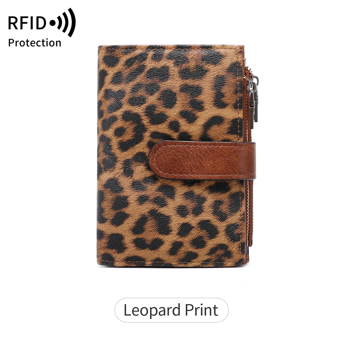 Vintage RFID Shielded Women's Trifold Wallet | Multi-functional Large Capacity Credit Card Holder with Zip Pockets & Snap Closure