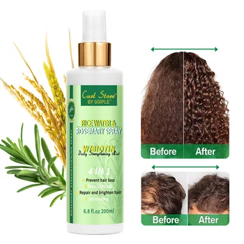 Goiple Rice Water and Rosemary Spray for Strengthening Hair Essential Oils Infused with Biotin Scalp Treatment Mist for  Damaged