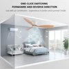 IRALAN 42inch/52inch Ceiling Fan without Light,6-Speed Reversible,Timer,Outdoor Bedroom Living Room-White/Black/Wood 4