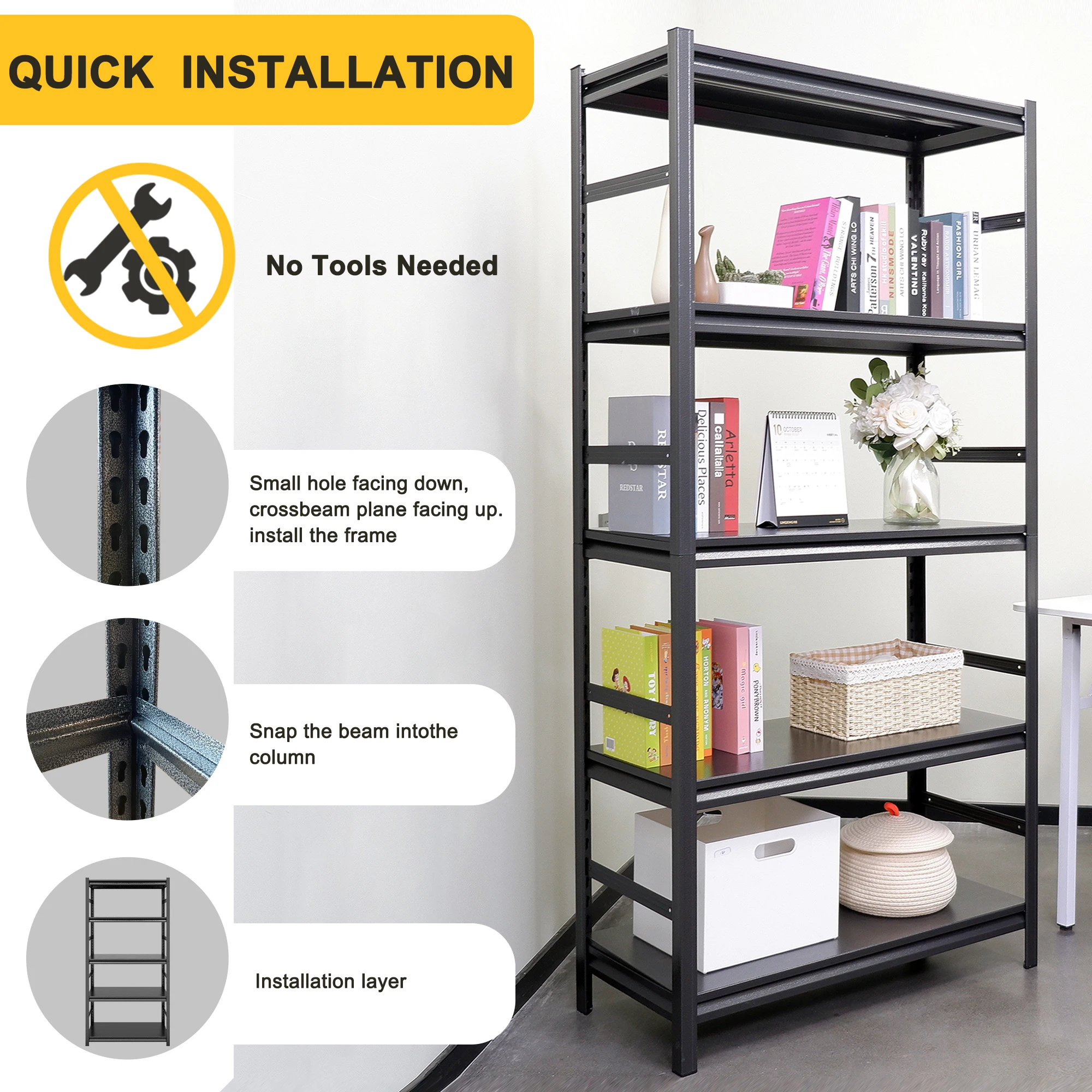 5-Tier Heavy Duty Metal Shelving 4