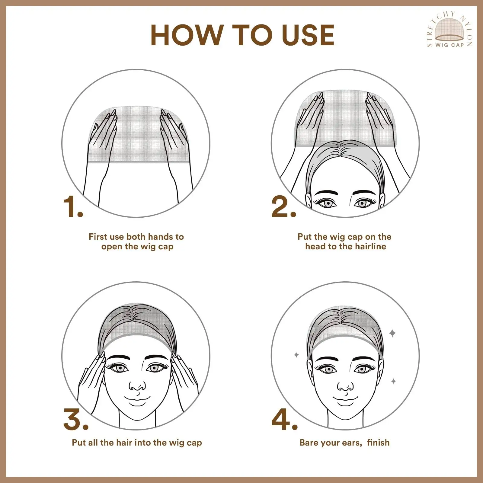HD Wig Caps High Quality Hair Net Invisible Thin Stocking Cap for Women Nylon Stretch Wig Caps Stretchable Hairnets Free Size