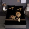 Luxurious Lion-Themed Fitted Sheet Set 2/3pcs - Ultra-Soft, Animals Fabric with Deep Pocket - Ideal for Bedroom and Dorm Room 2