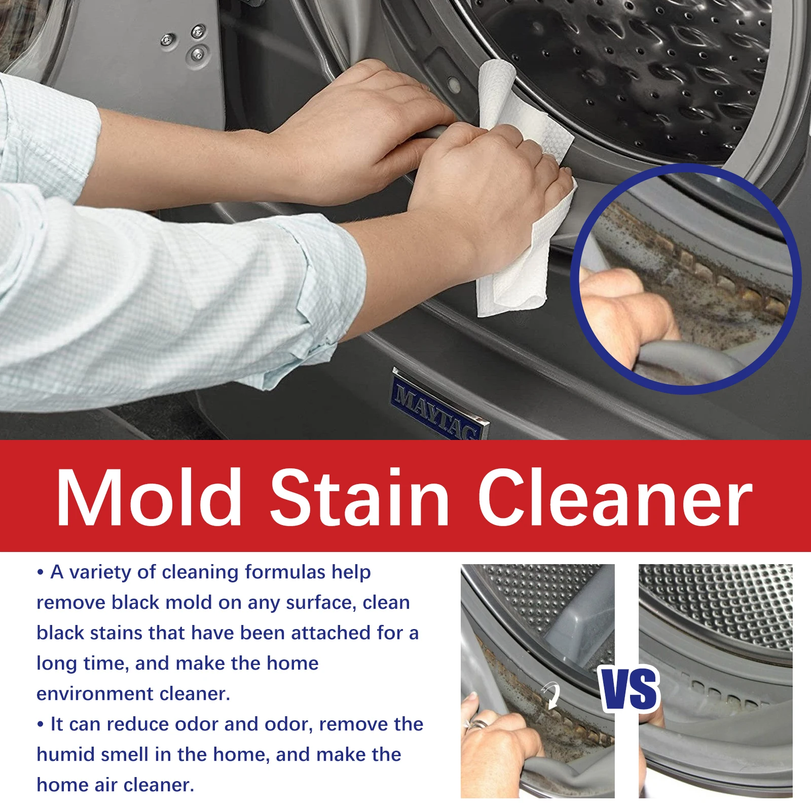 Mold Stain Cleaner Liquid for Bathroom Walls and Mildew Removal