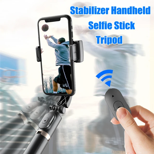 Roreta 2023 NEW Gimbal Stabilizer Selfie Stick Foldable Wireless Tripod with Bluetooth Shutter Monopod for IOS Android 6