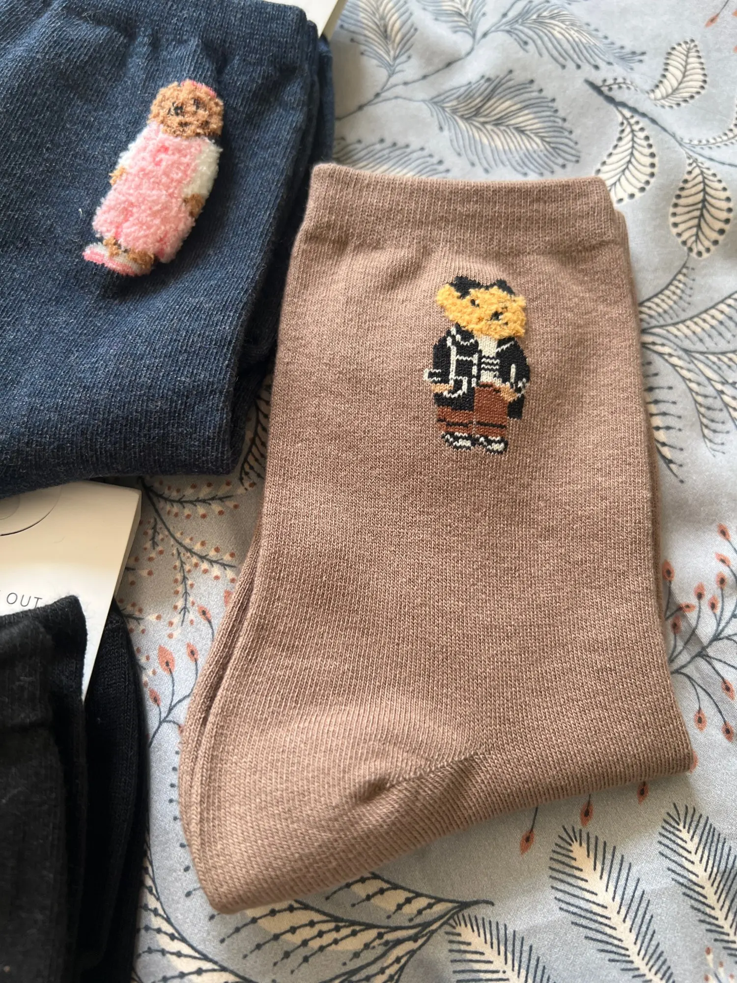 Cute Cartoon Teddy Bear Socks for Women photo review