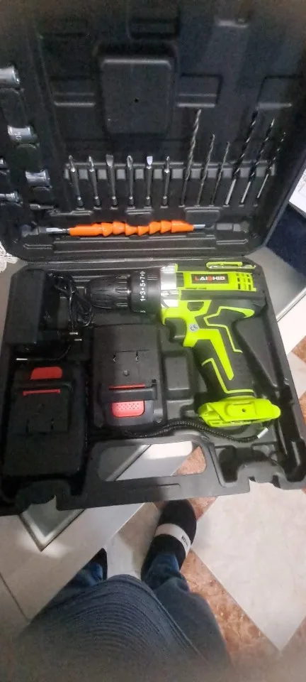 Taladro Eléctrico Inalámbrico 3 en 1 de 28V, Destornillador de Impacto, 25+3 Torque, Taladro Manual Compacto, Herramienta Eléctrica Recargable con Batería. photo review