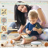 Baby Musical Instruments Montessori Wooden Toys,Percussion Xylophone Set for Toddlers,Preschool Educational Gifts 2